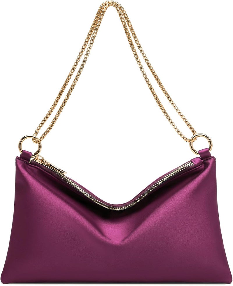 oscaurt Women's Evening Handbag Satin Shoulder Bag Purse for Prom Engagement Cocktail Party Wedding - Image 1
